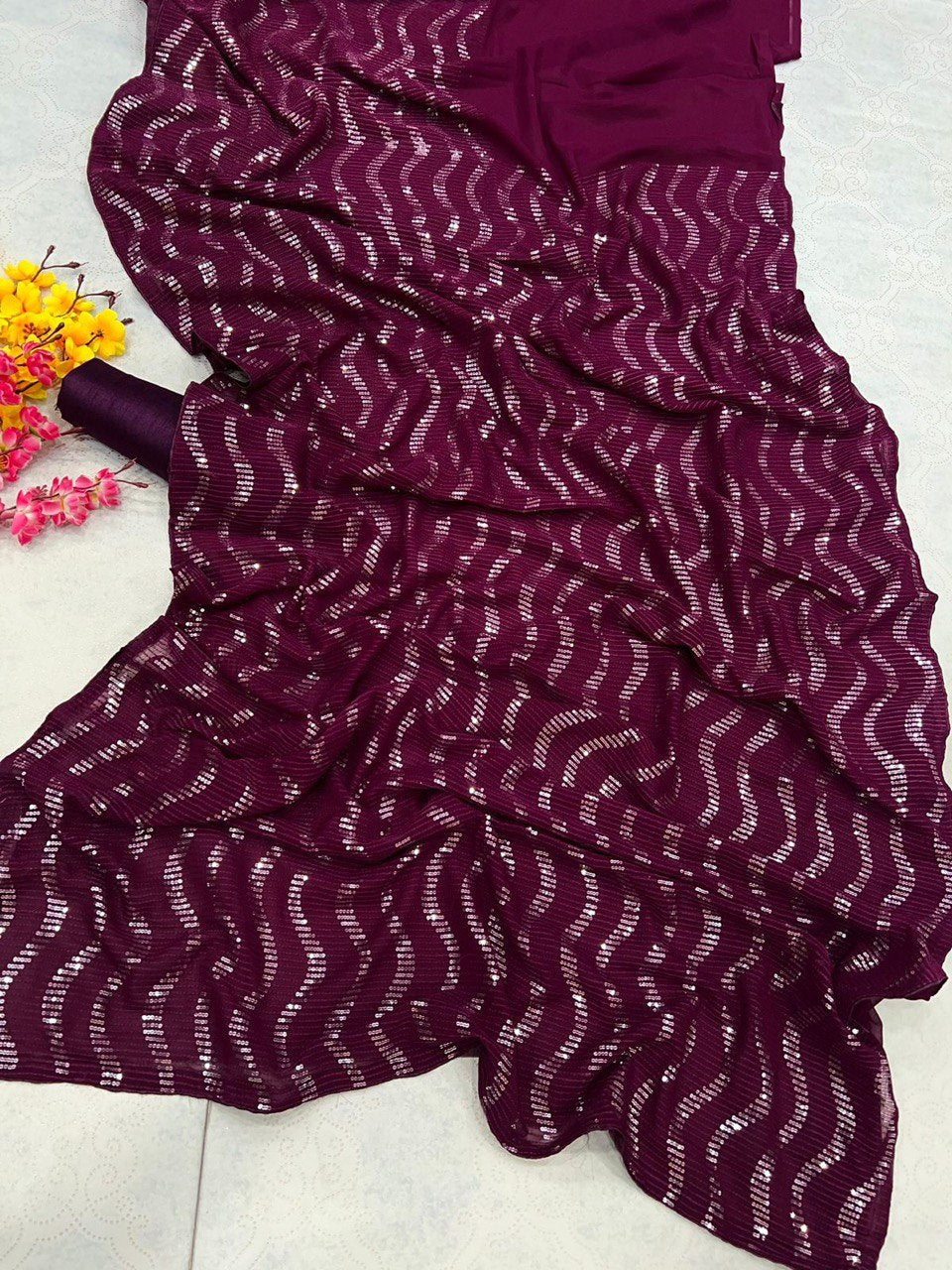 amazing designer Sequance Saree