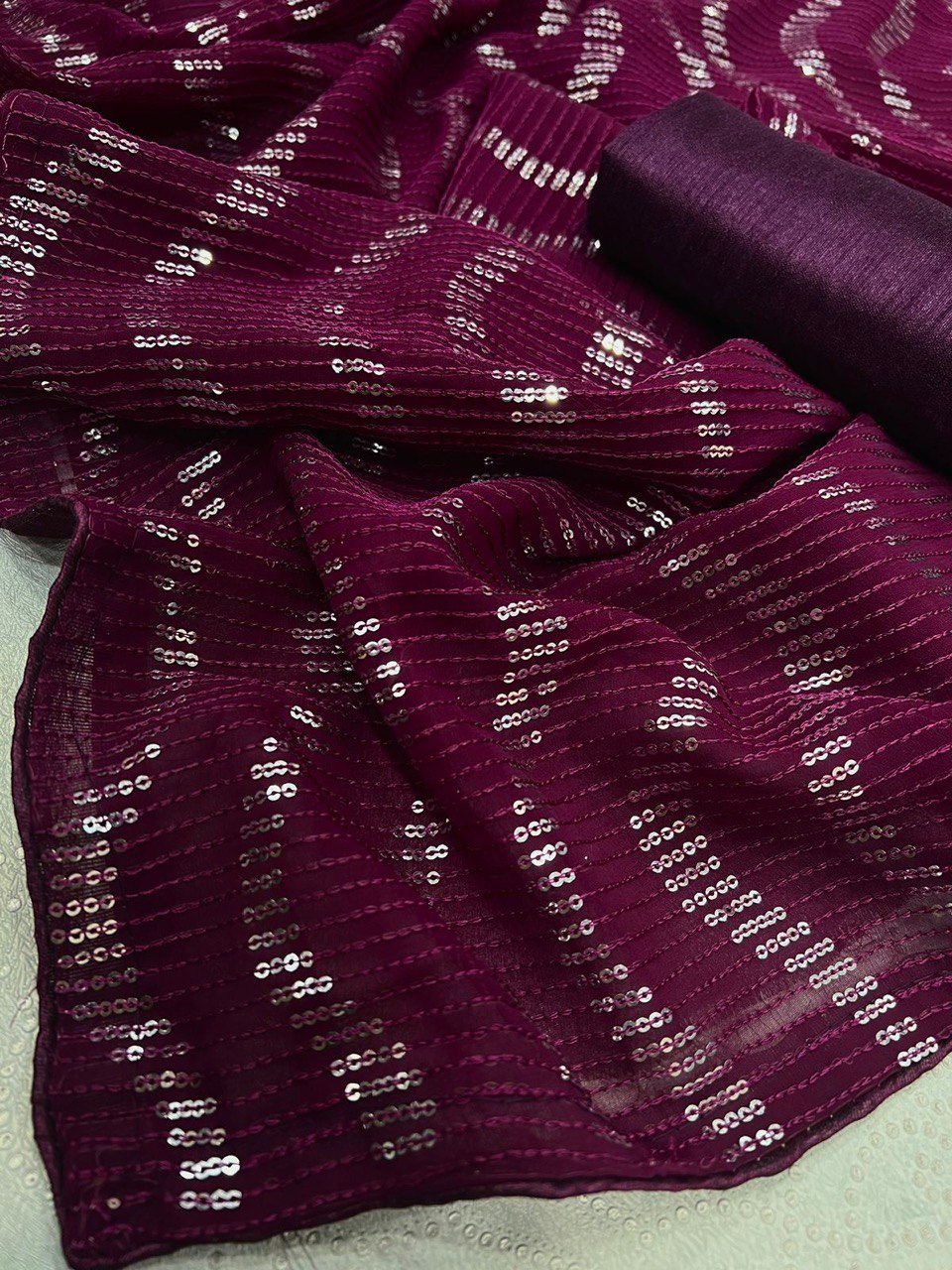 amazing designer Sequance Saree