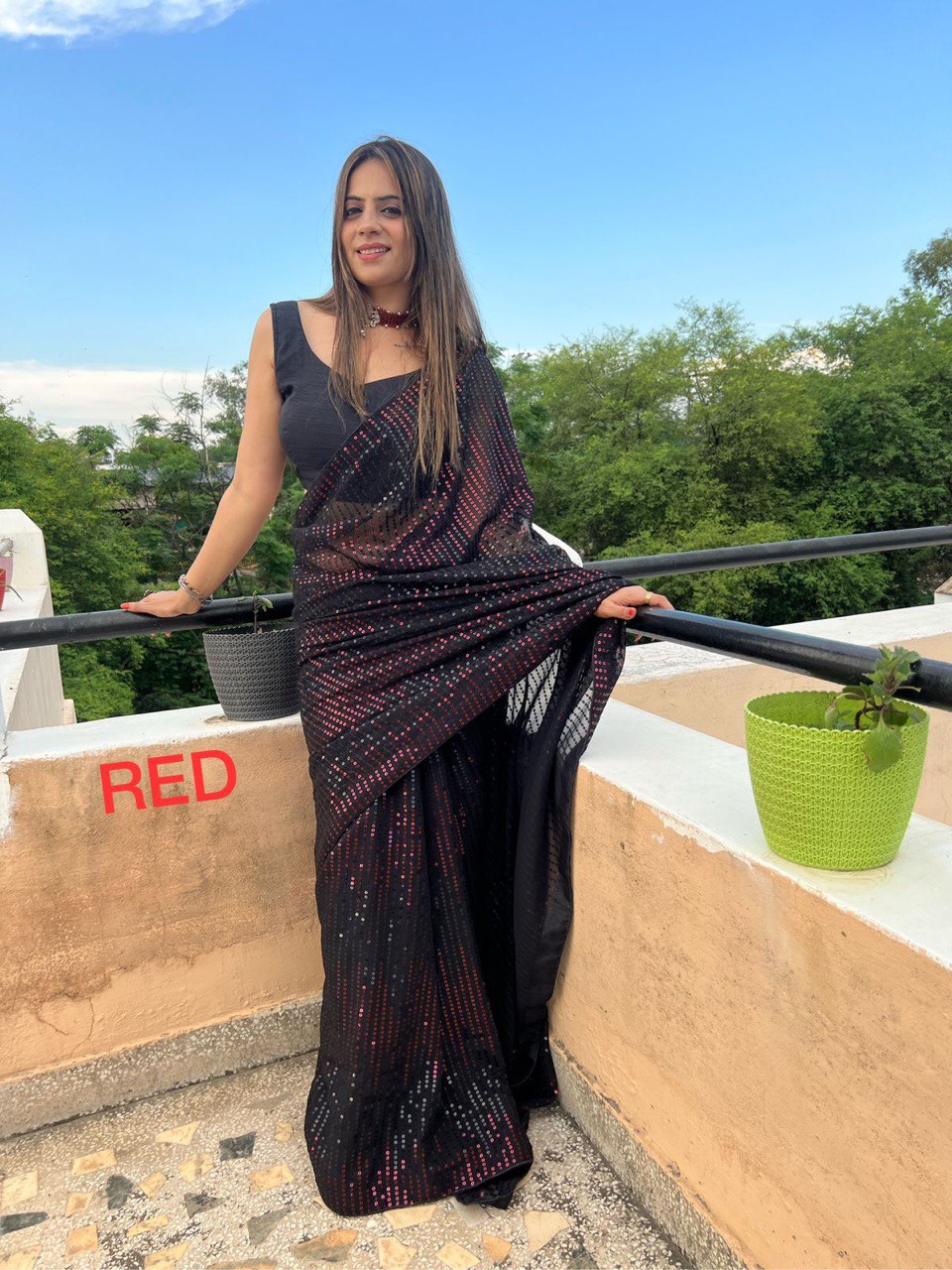 Beautiful exclusive Sequance saree