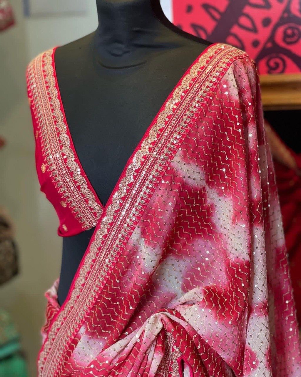 designer wear sequence saree