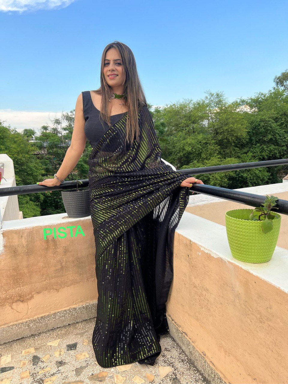 Beautiful exclusive Sequance saree