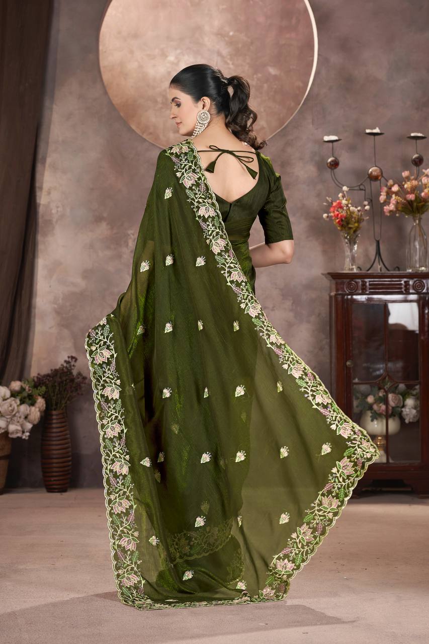 Presents Designer Embroidery Saree